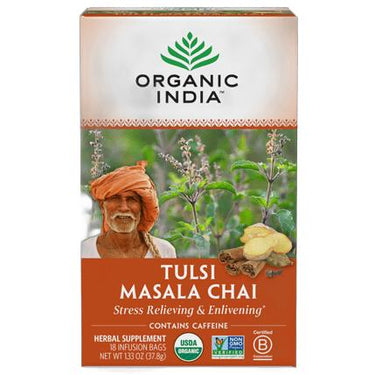Tulsi Masala Chai 18 Bags Organic India Supplement - Conners Clinic